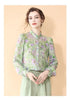 Fashion for Women Spring and Autumn New Korean Floral Tops French Fungus Collar Outer Shirts