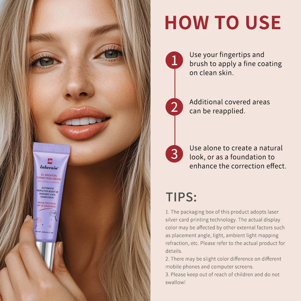 ErborianCC Cream  Skin Hydration Correct Redness Light Makeup Centella Remove Acne Marks Improve Skin Dullness Tinted Coverage