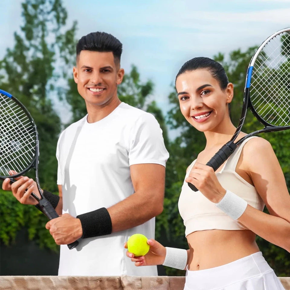 Unique Sports Multi Colors Pack Sports Wrist Sweat Wristbands for Basketball Leagues（Black/Yellow/White/Blue/Pink/Red/Gray)