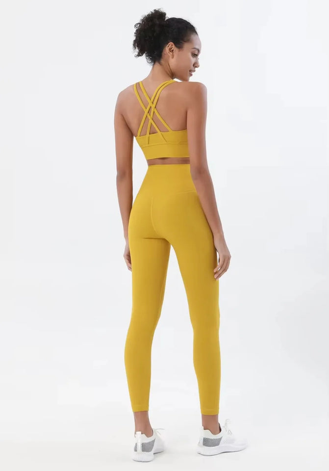 Fitness Sports Bra for Women Push Up Wirefree Padded Cross Strappy Running Gym Training Workout Yoga Underwear Crop Tops