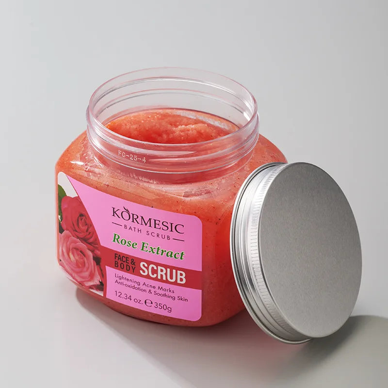 KORMESIC Turmeric Body Scrub Cream Facial Moisturizing Deep Cleansing Milk Rose Gentle Tender Face Exfoliation Skin Care Product