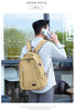 Men's Canvas Backpack Simple Casual Unisex Travel Backpack Schoolbag Large Capacity Ins Wind Laptop Computer Backpack