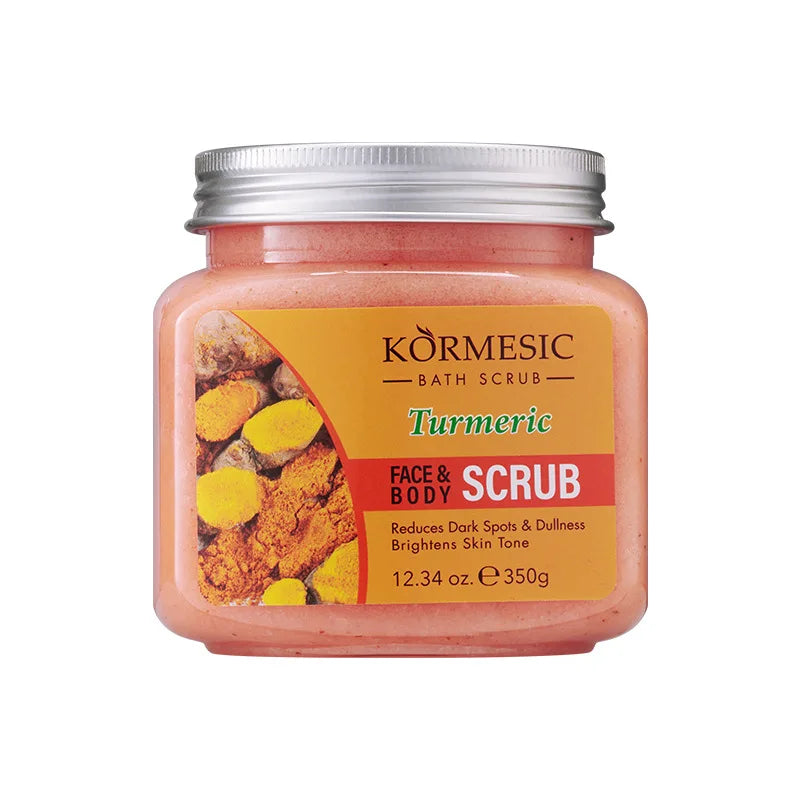 KORMESIC Turmeric Body Scrub Cream Facial Moisturizing Deep Cleansing Milk Rose Gentle Tender Face Exfoliation Skin Care Product