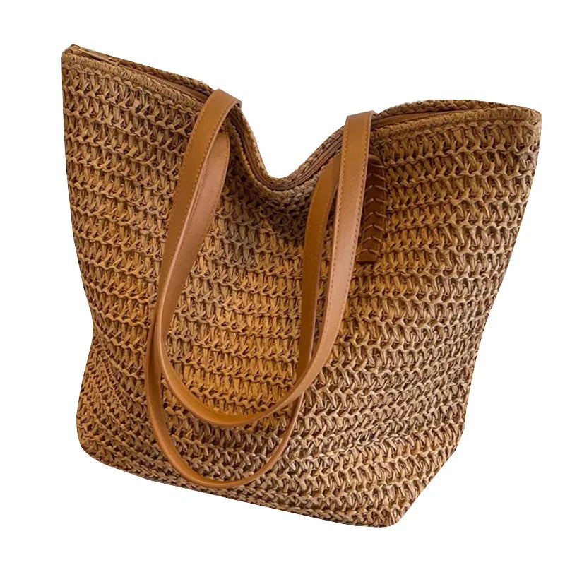 Women's Bags Large Capacity Shoulder Bag Summer Straw Woven Basket Handbag Fashion Female Luxury Designer Beach Bag Bali Shopper