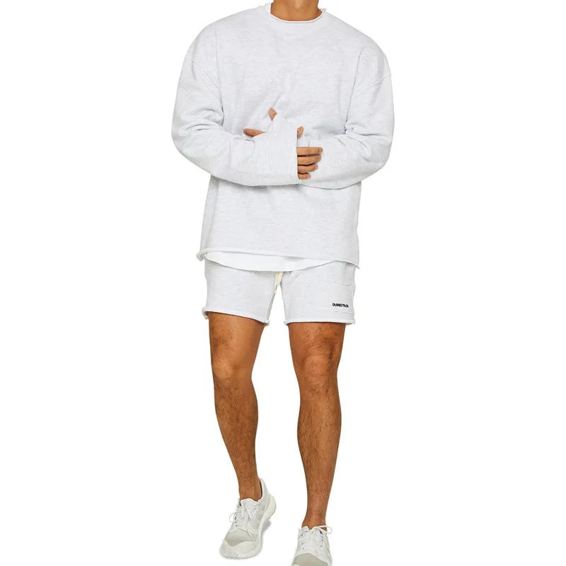 New Muscle Fitn Brothers Sportswear Casual Loose Training Set for Men Winter Running Gym Equipment Leisure Outfit