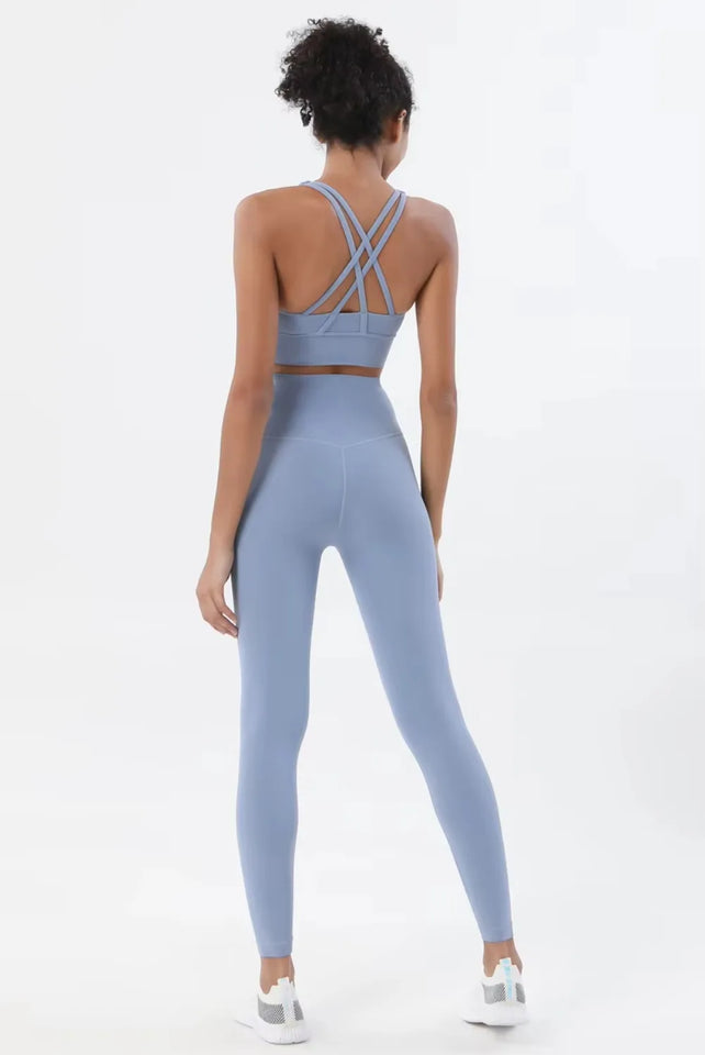 Fitness Sports Bra for Women Push Up Wirefree Padded Cross Strappy Running Gym Training Workout Yoga Underwear Crop Tops