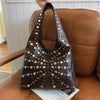 Fashion Women Shoulder Bag Designer Luxury Rivet Tote Bag Office Large Capacity Tote Girls Punk Style Main Bolsos Para Mujeres