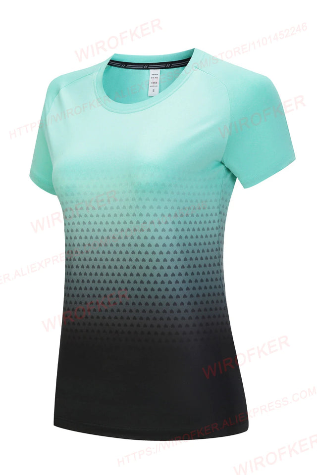 Women Sportswear T-shirt Quick Drying Jogging Sweat Wicking Short Sleeve Loose Outdoor Sports Fitness Top Gym Female Jersey Tee