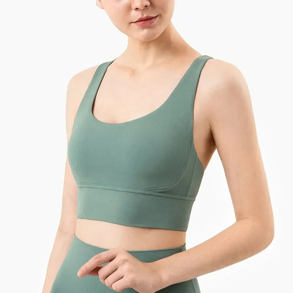 Fitness Sports Bra for Women Push Up Wirefree Padded Cross Strappy Running Gym Training Workout Yoga Underwear Crop Tops
