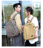 Men's Canvas Backpack Simple Casual Unisex Travel Backpack Schoolbag Large Capacity Ins Wind Laptop Computer Backpack