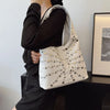 Fashion Women Shoulder Bag Designer Luxury Rivet Tote Bag Office Large Capacity Tote Girls Punk Style Main Bolsos Para Mujeres