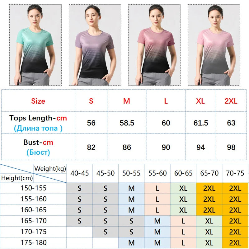 Women Sportswear T-shirt Quick Drying Jogging Sweat Wicking Short Sleeve Loose Outdoor Sports Fitness Top Gym Female Jersey Tee