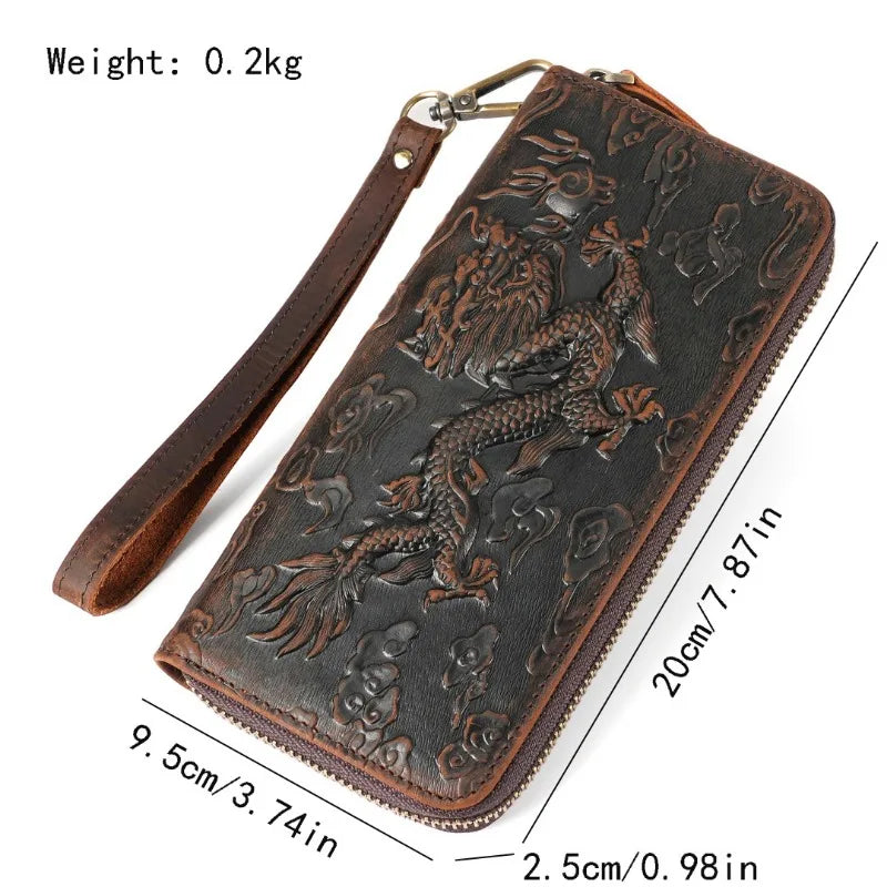 Men's Wallets,Credit Card Holder Money Bag Leather Long Wallet with Wristlet,Large Capacity with Zip-Around Phone Purse for Men
