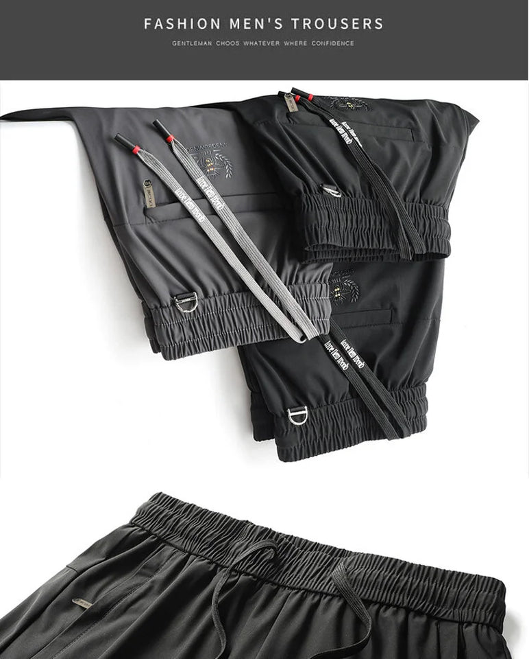 Men's Sports Pants Casual Fitness Sportswear Running Pants Fashion Breathable Comfortable Drawstring Straight Pants Men's Jogger