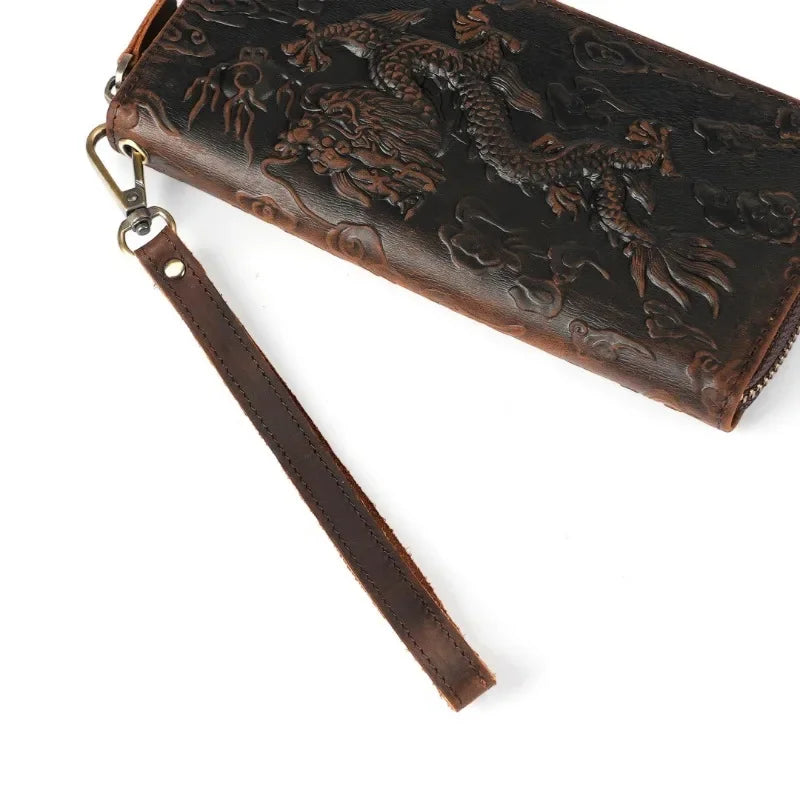 Men's Wallets,Credit Card Holder Money Bag Leather Long Wallet with Wristlet,Large Capacity with Zip-Around Phone Purse for Men