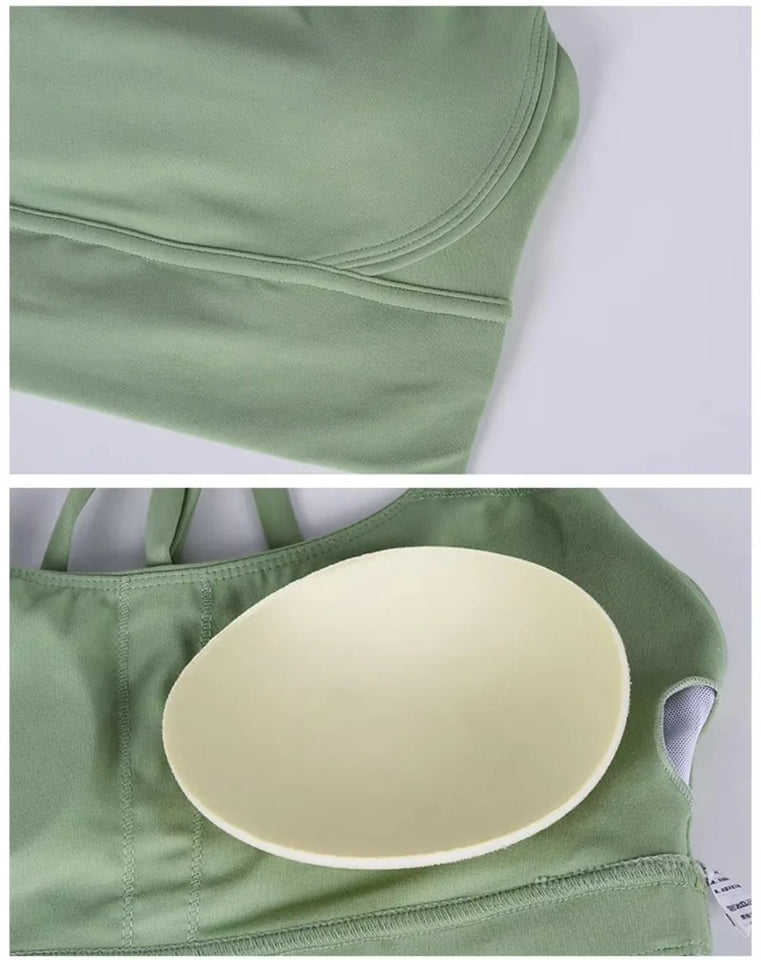 Fitness Sports Bra for Women Push Up Wirefree Padded Cross Strappy Running Gym Training Workout Yoga Underwear Crop Tops