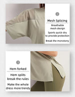 Summer Fitness Sports T-shirt Tops Women Outdoor Sports Loose Short Sleeve Stitching Gym Running Female Quick Drying Breathable