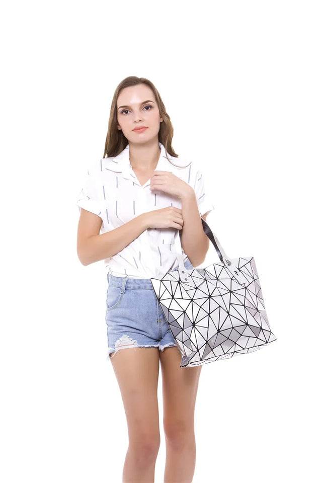 Women Bag Hot Sale Bao 2024 Female Tote Shoulder Bag New Luxury Handbags Woman Bags Designer Geometry Hologram Top-Handle Bag